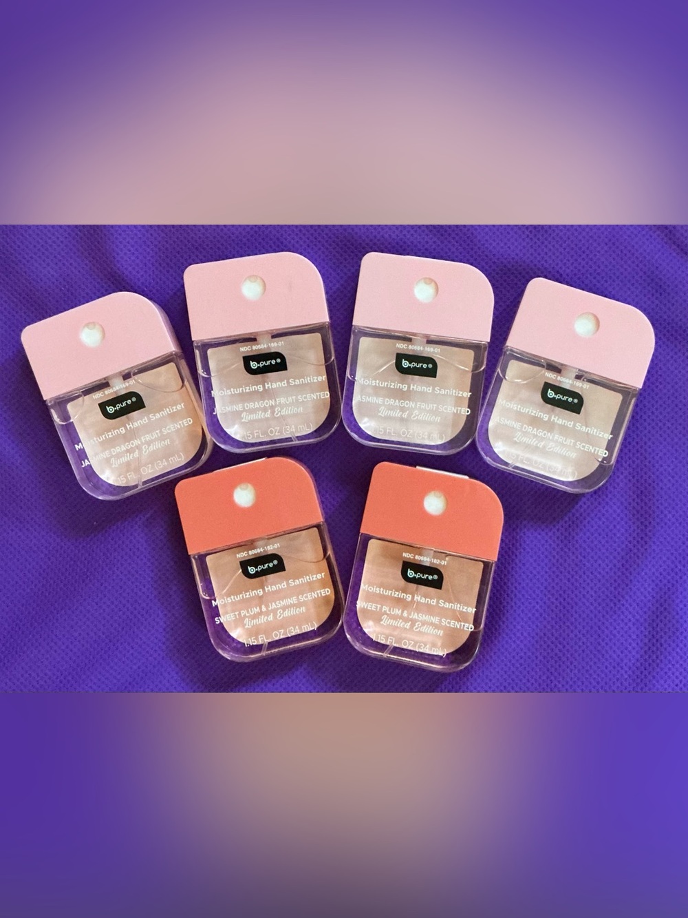 b.pure Moisturizing Hand Sanitizer Set — Jasmine Dragon & Sweet Plum & Jasmine